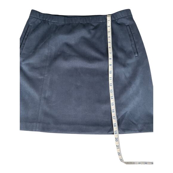 J Jill Faux Suede Pull-On Skirt Blue Large Stretch Elastic Waist Pockets Velvet - Picture 8 of 10